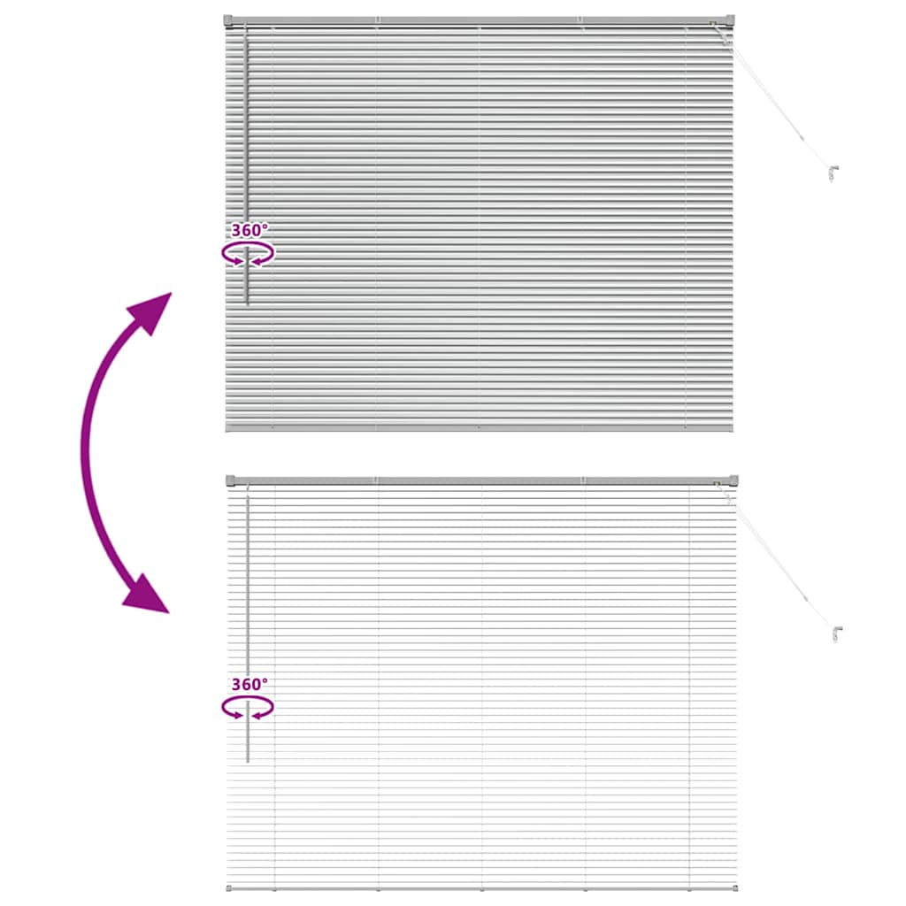 Fensterjalousie mit Vorhängen Manuell Silber Aluminium