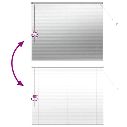 Fensterjalousie mit Vorhängen Manuell Silber Aluminium