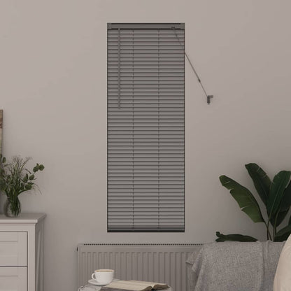 Fensterjalousie mit Vorhängen Manuell Silber Aluminium
