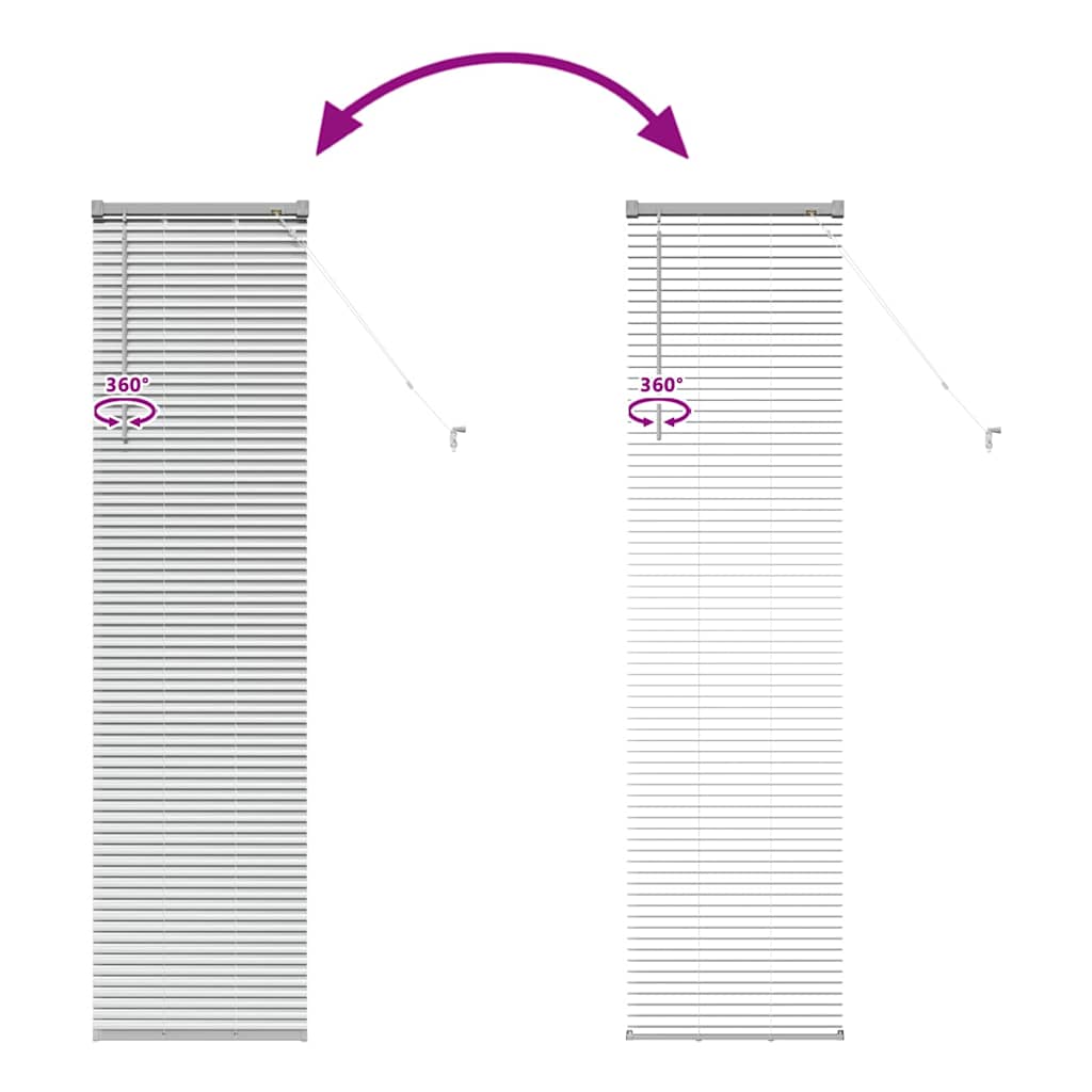 Fensterjalousie mit Vorhängen Manuell Silber Aluminium