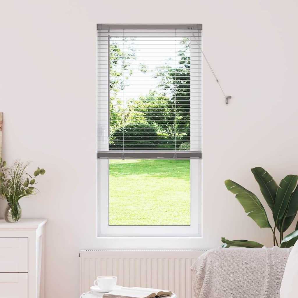 Fensterjalousie mit Vorhängen Manuell Silber Aluminium