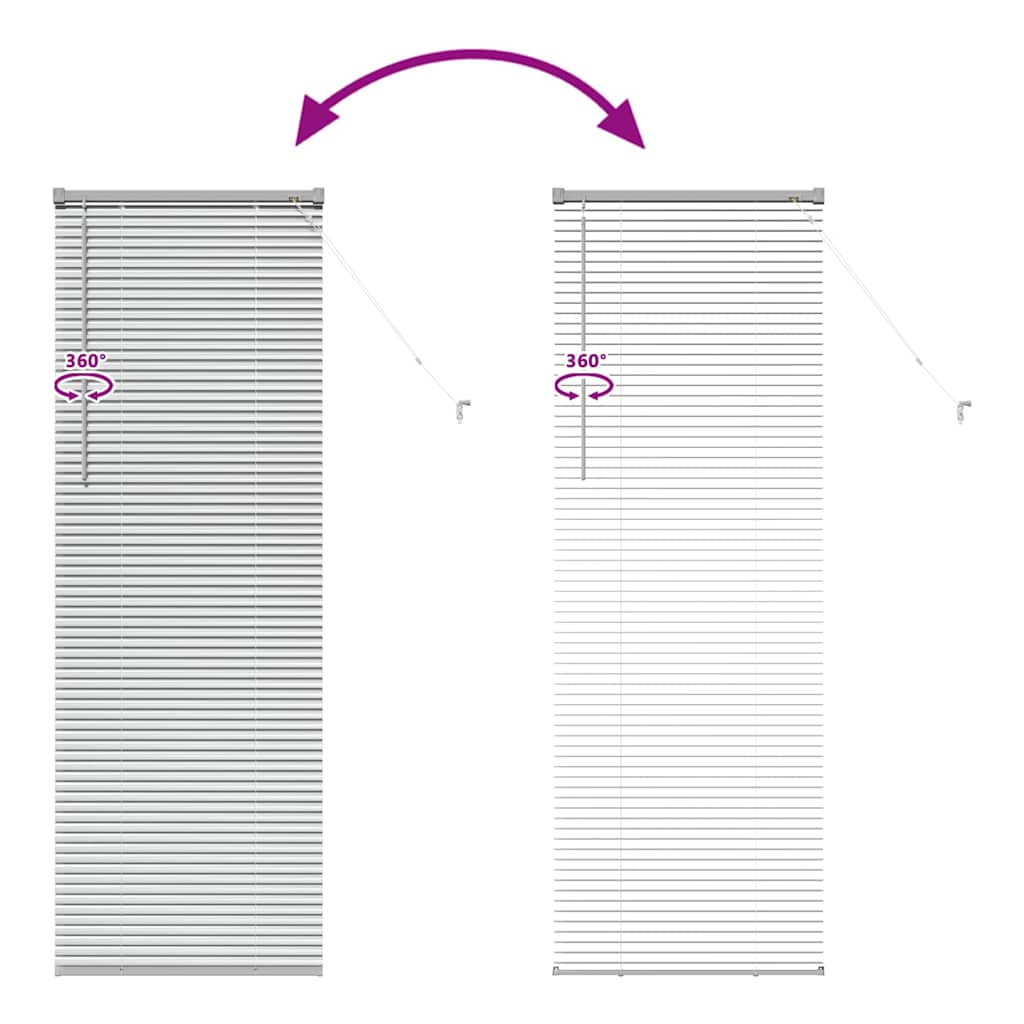 Fensterjalousie mit Vorhängen Manuell Silber Aluminium