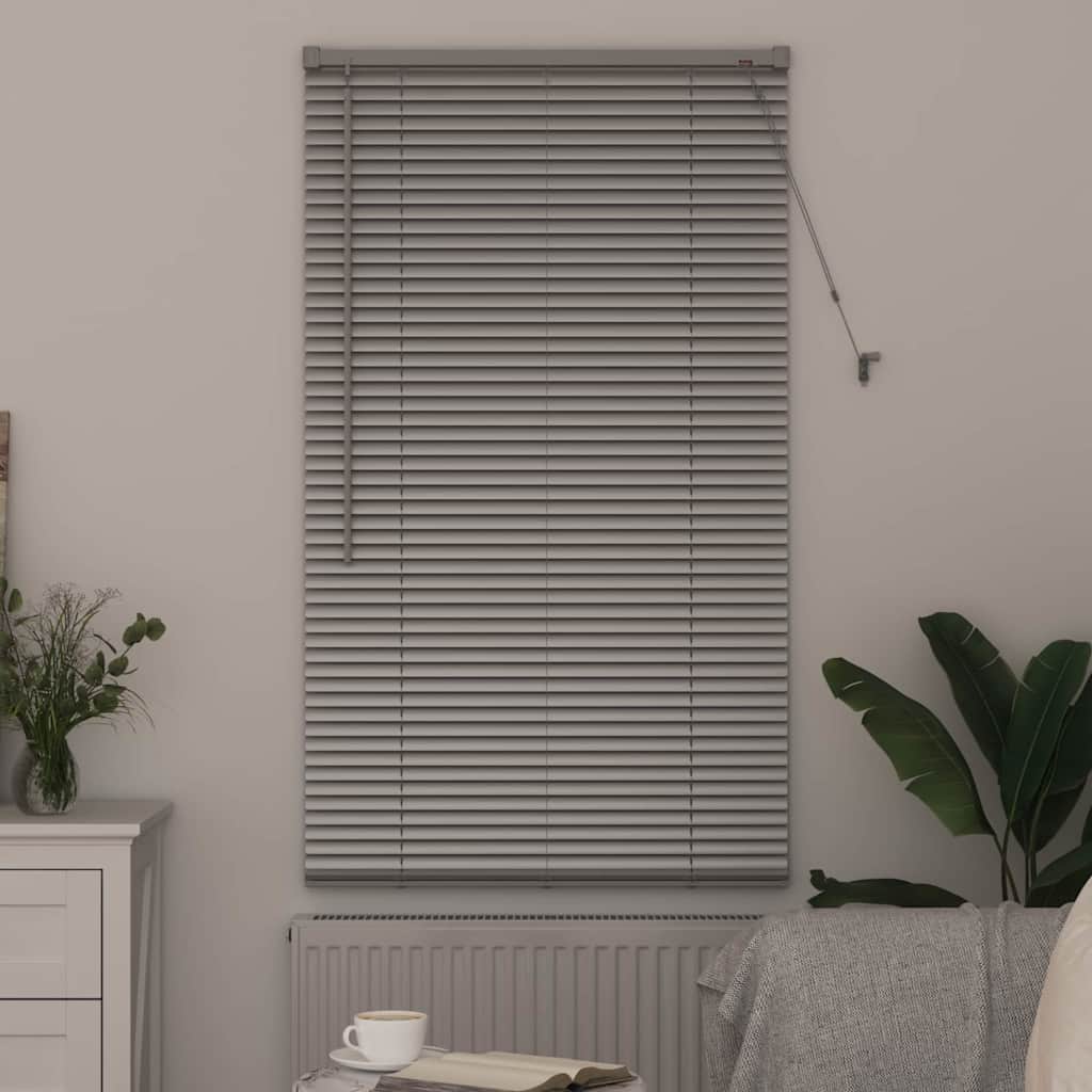 Fensterjalousie mit Vorhängen Manuell Silber Aluminium