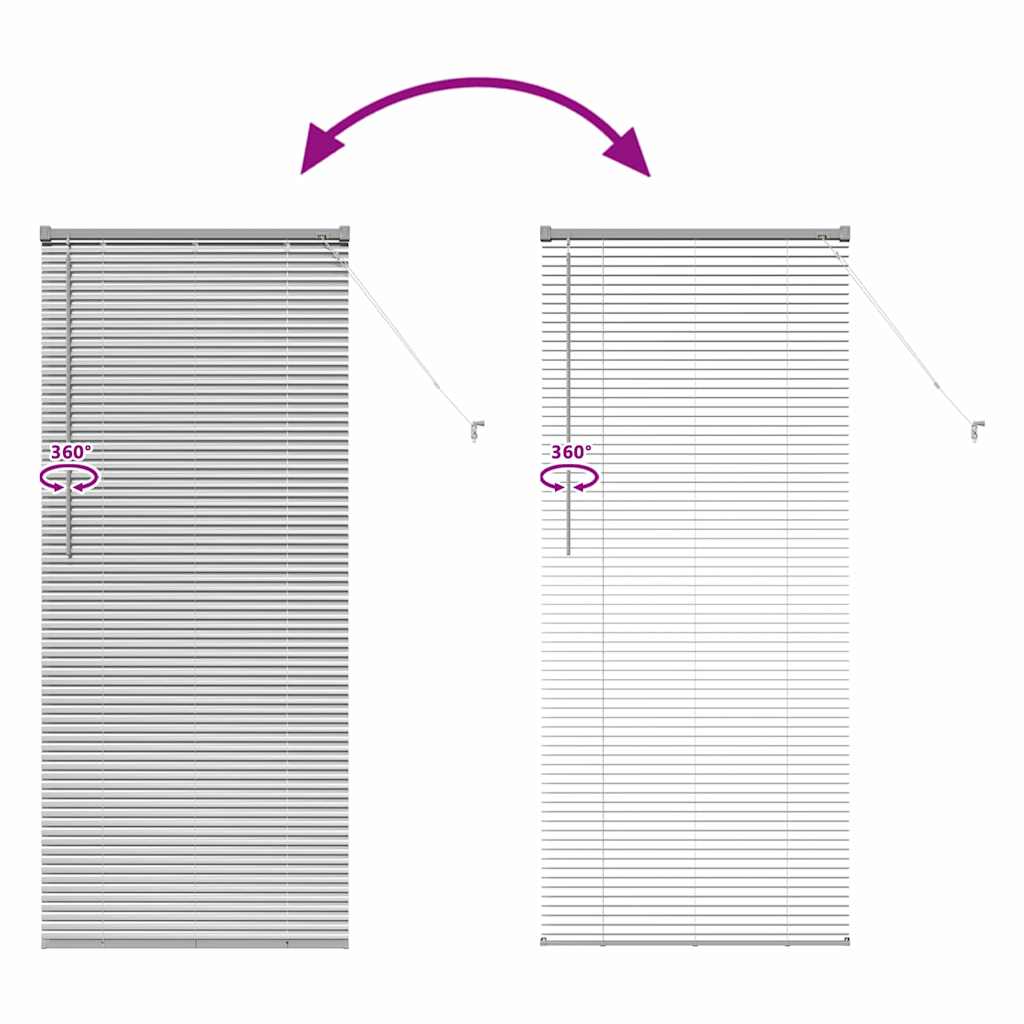Fensterjalousie mit Vorhängen Manuell Silber Aluminium