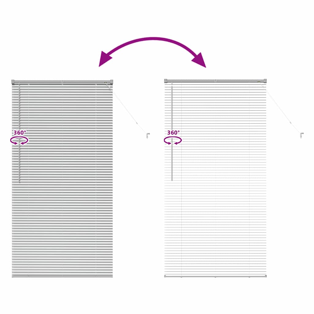 Fensterjalousie mit Vorhängen Manuell Silber Aluminium