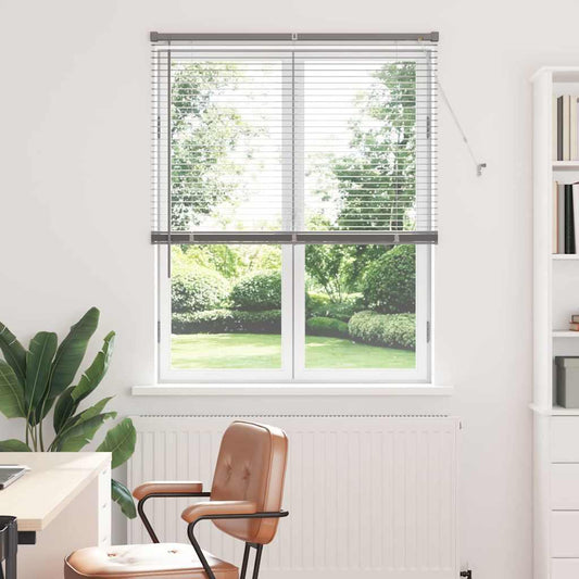 Fensterjalousie mit Vorhängen Manuell Silber Aluminium