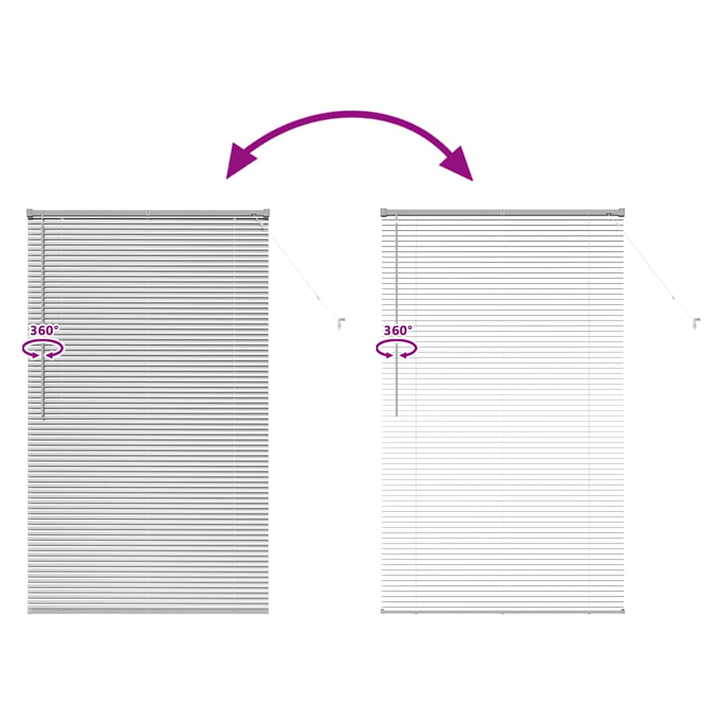 Fensterjalousie mit Vorhängen Manuell Silber Aluminium