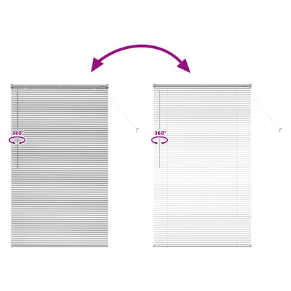Fensterjalousie mit Vorhängen Manuell Silber Aluminium