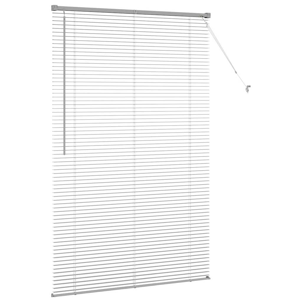 Fensterjalousie mit Vorhängen Manuell Silber Aluminium