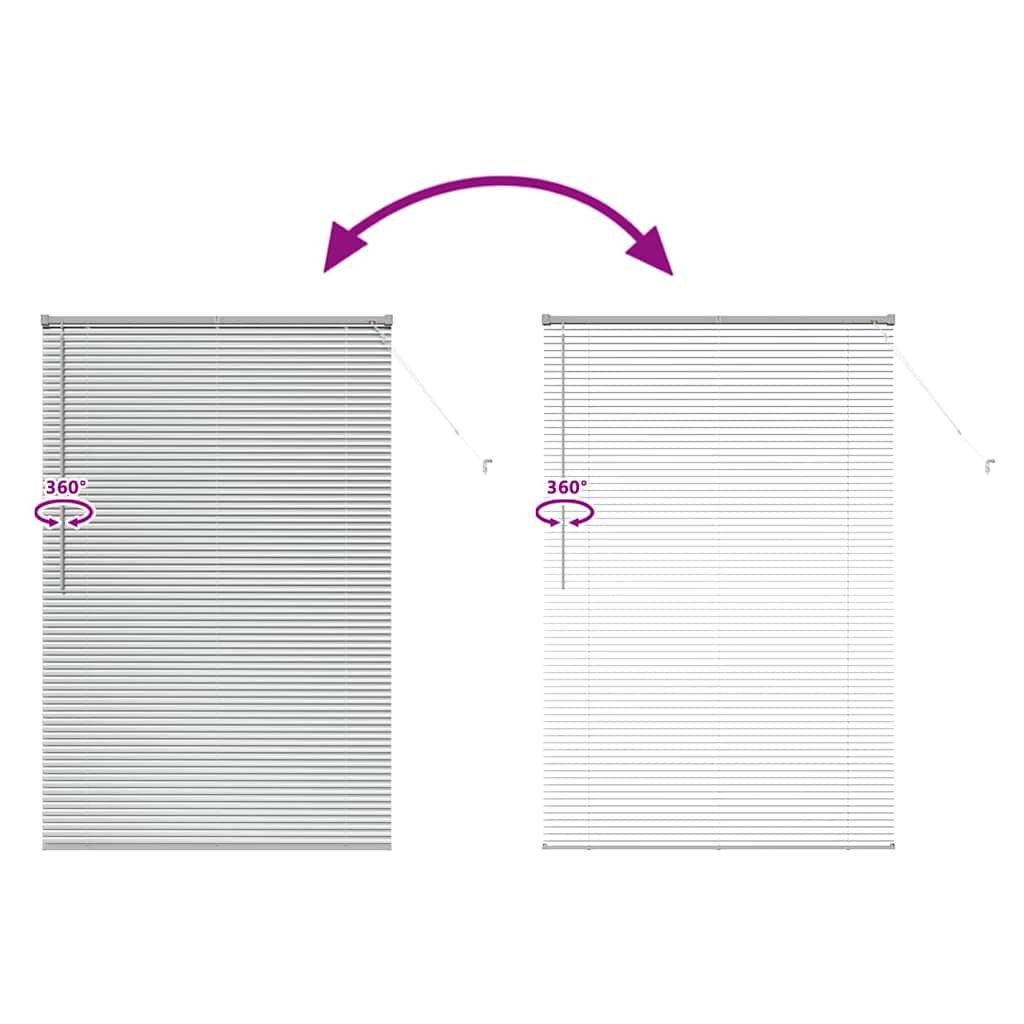 Fensterjalousie mit Vorhängen Manuell Silber Aluminium