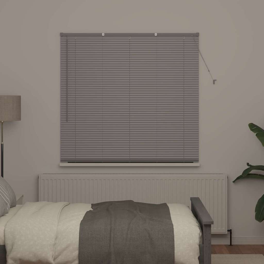 Fensterjalousie mit Vorhängen Manuell Silber Aluminium