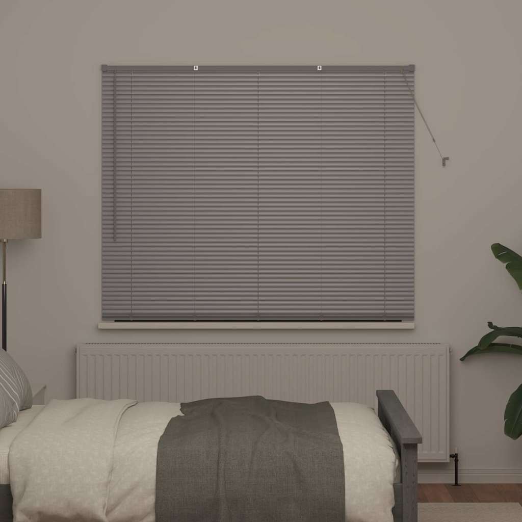 Fensterjalousie mit Vorhängen Manuell Silber Aluminium