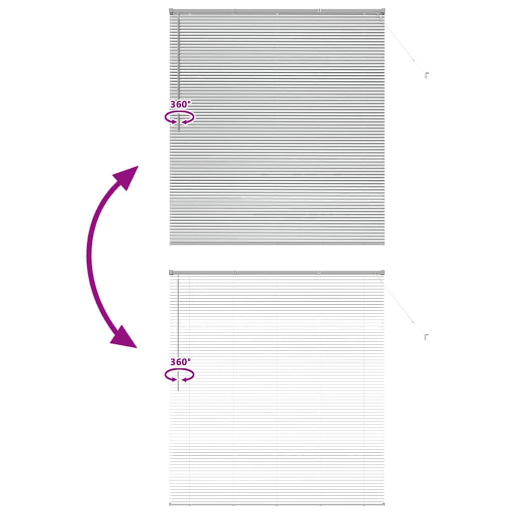 Fensterjalousie mit Vorhängen Manuell Silber Aluminium