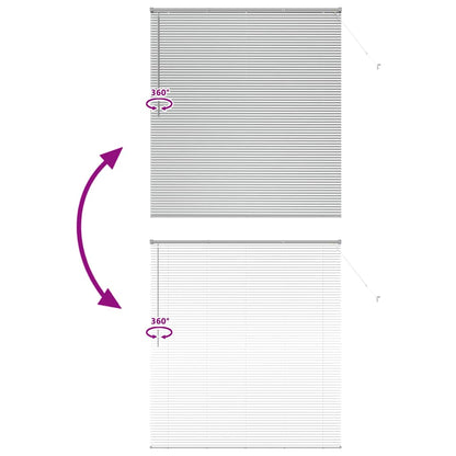 Fensterjalousie mit Vorhängen Manuell Silber Aluminium