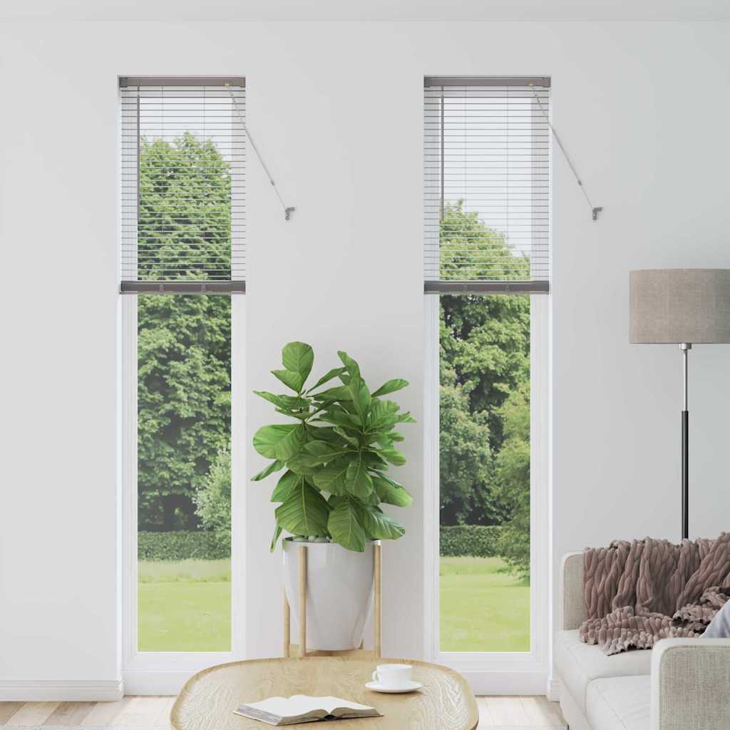 Fensterjalousie mit Vorhängen Manuell Silber Aluminium