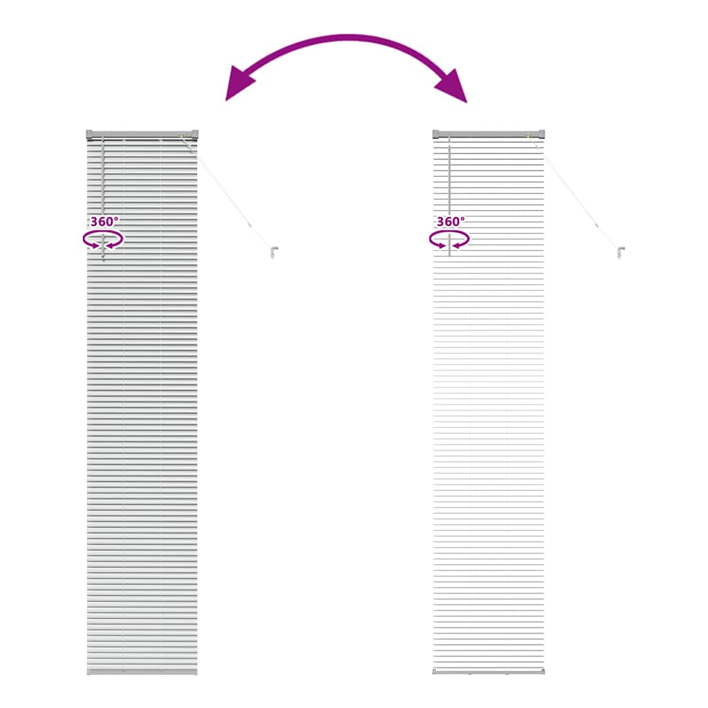 Fensterjalousie mit Vorhängen Manuell Silber Aluminium