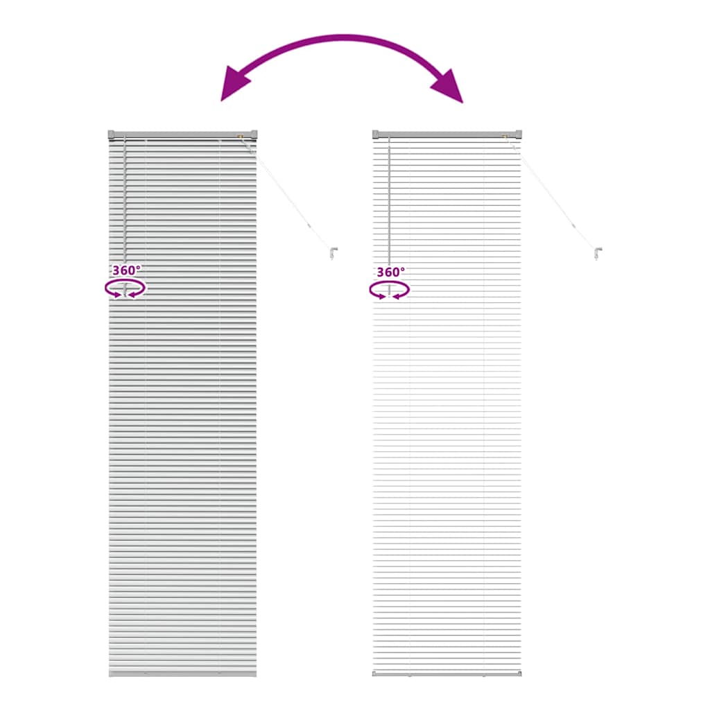 Fensterjalousie mit Vorhängen Manuell Silber Aluminium