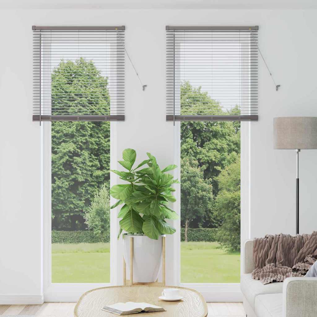 Fensterjalousie mit Vorhängen Manuell Silber Aluminium