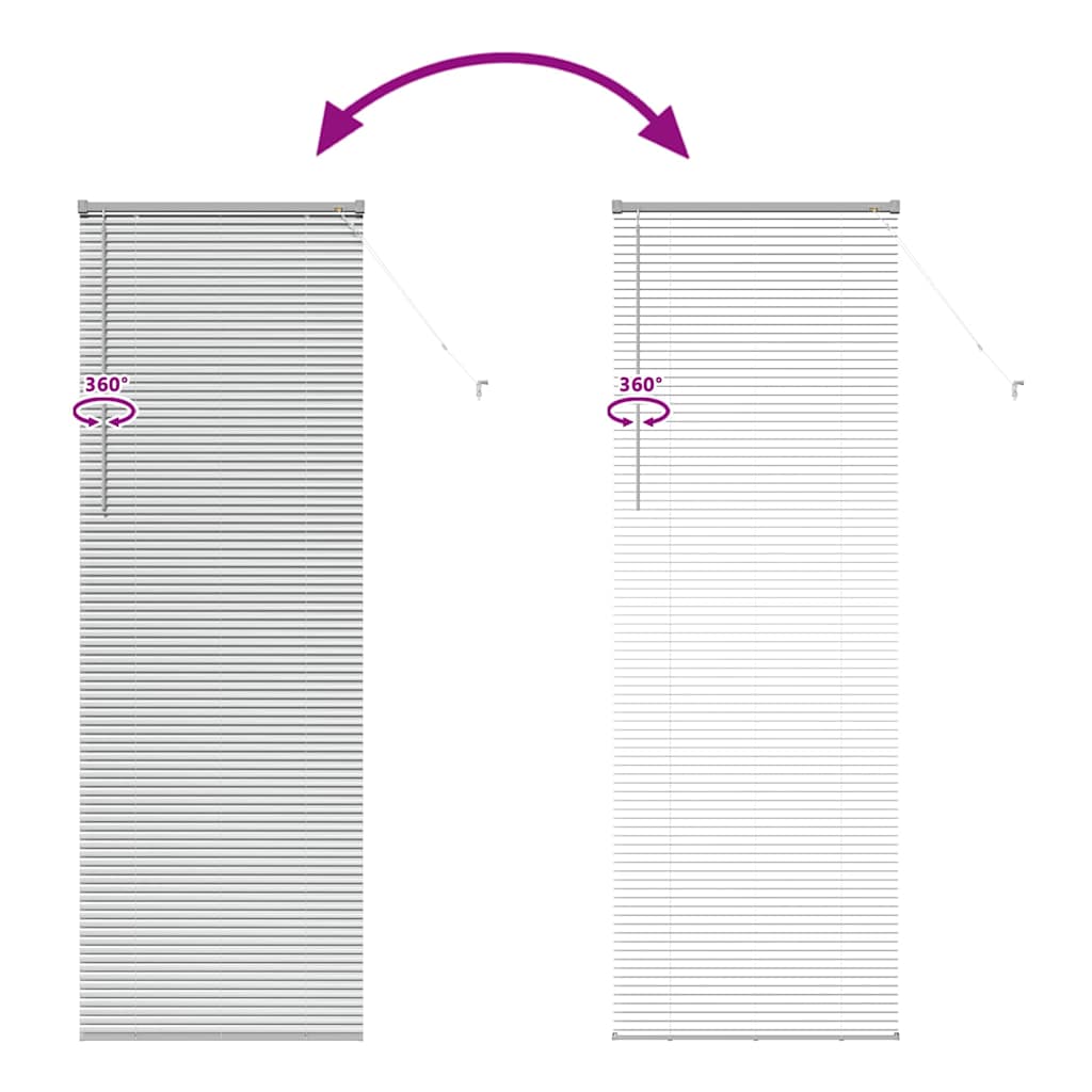 Fensterjalousie mit Vorhängen Manuell Silber Aluminium
