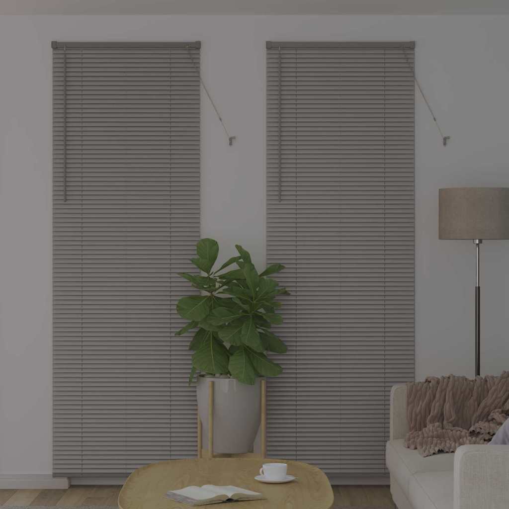 Fensterjalousie mit Vorhängen Manuell Silber Aluminium