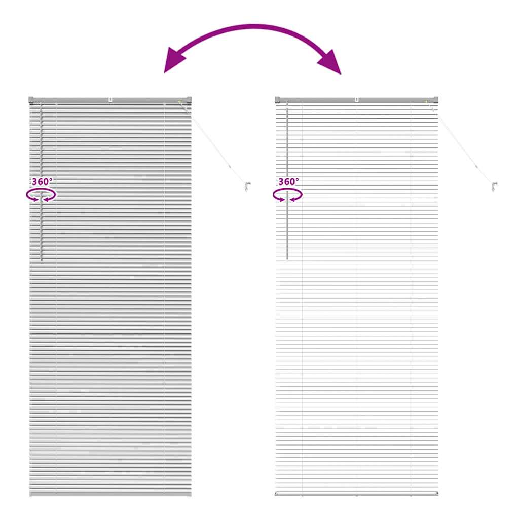 Fensterjalousie mit Vorhängen Manuell Silber Aluminium