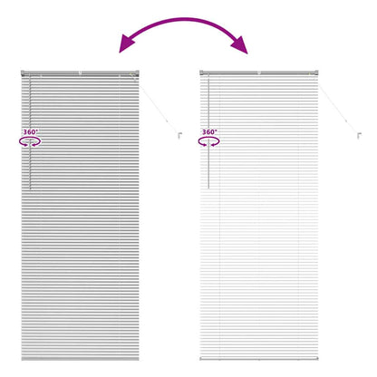 Fensterjalousie mit Vorhängen Manuell Silber Aluminium