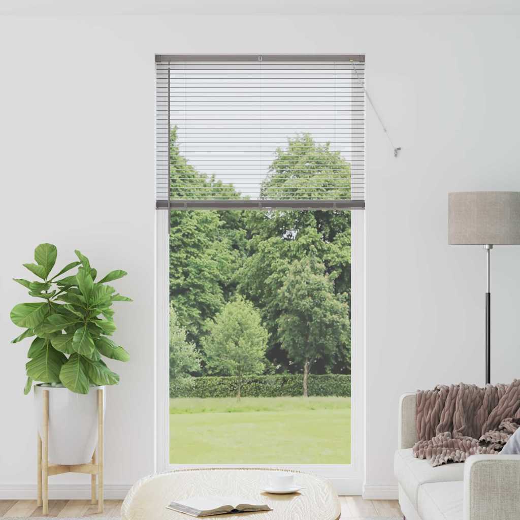 Fensterjalousie mit Vorhängen Manuell Silber Aluminium