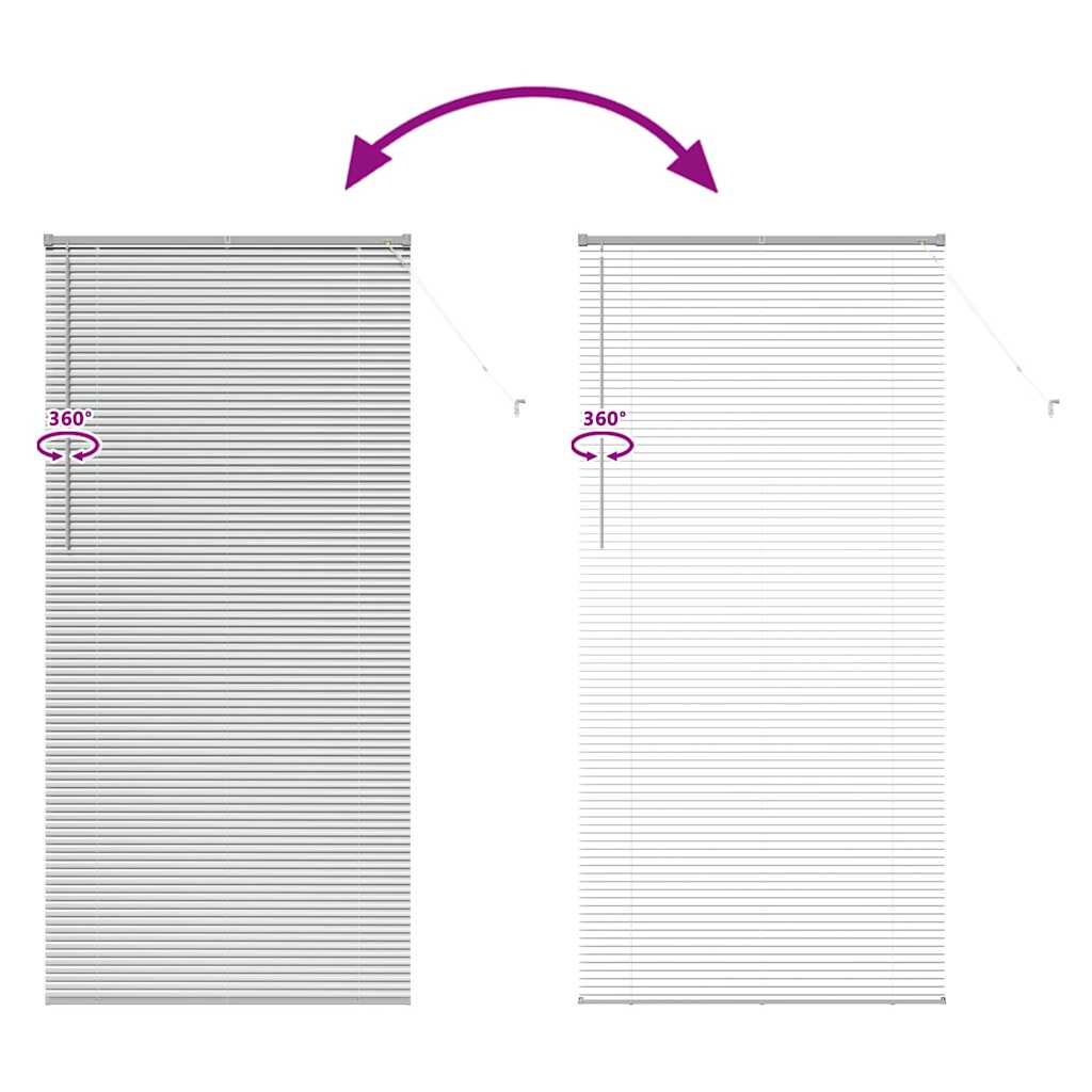 Fensterjalousie mit Vorhängen Manuell Silber Aluminium