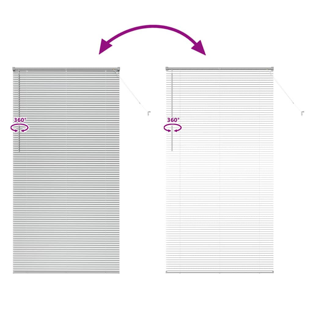 Fensterjalousie mit Vorhängen Manuell Silber Aluminium