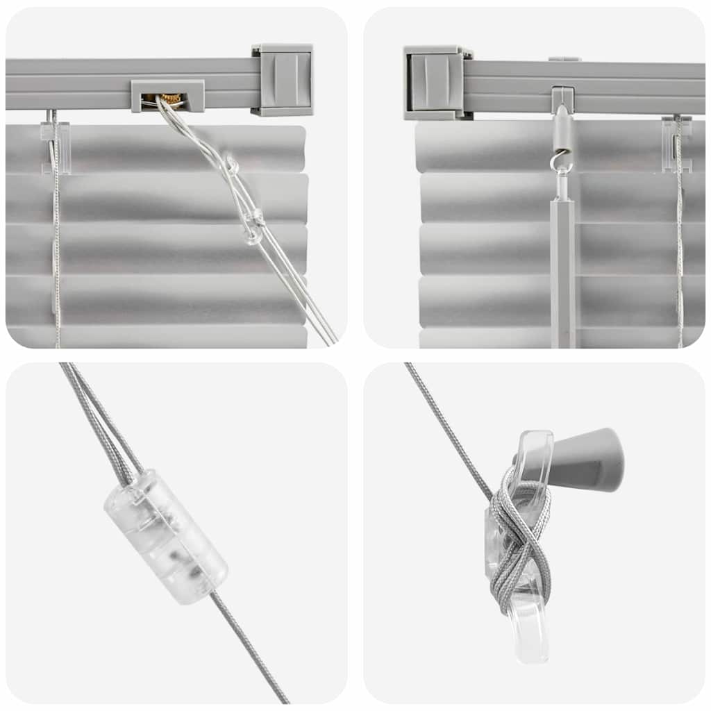 Fensterjalousie mit Vorhängen Manuell Silber Aluminium