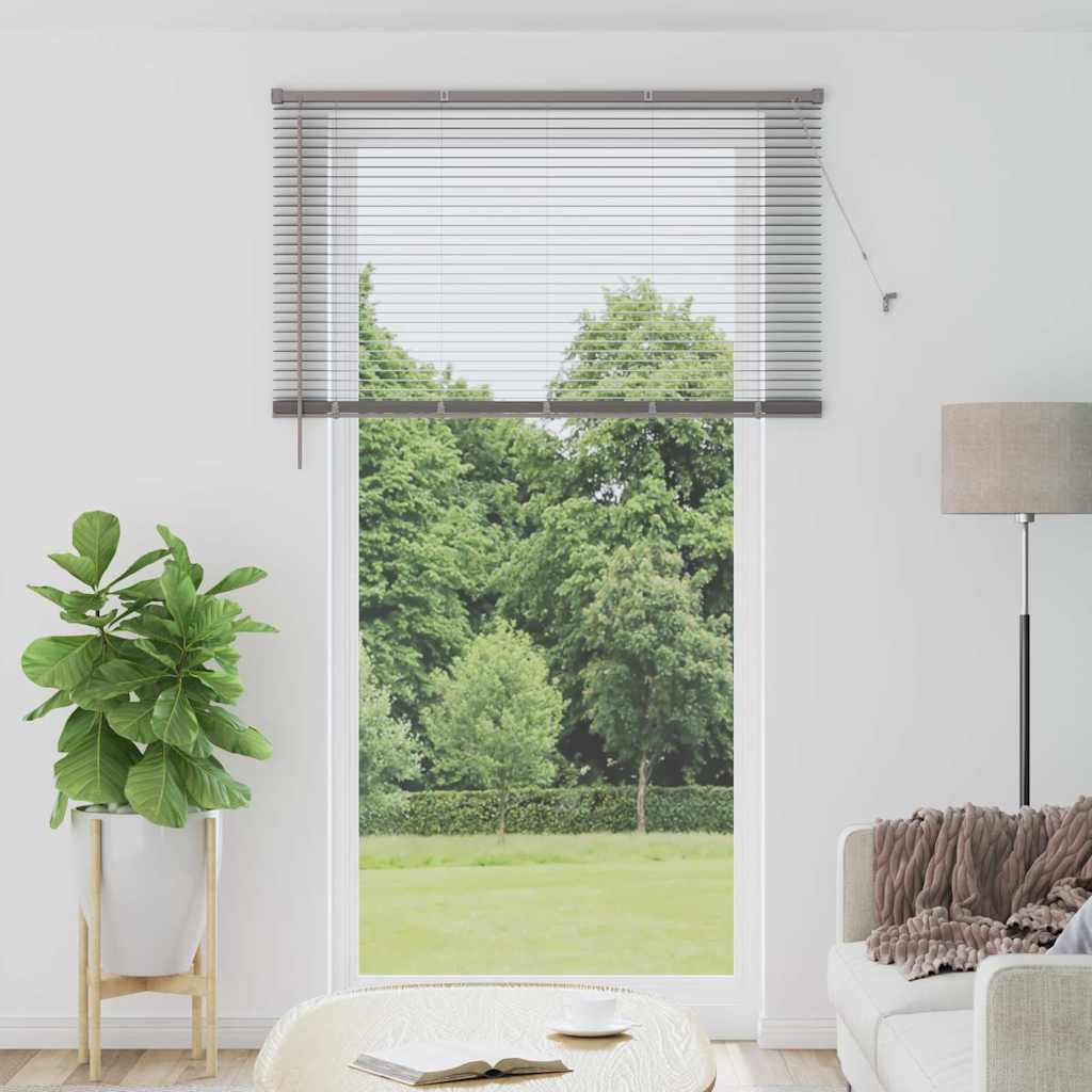 Fensterjalousie mit Vorhängen Manuell Silber Aluminium