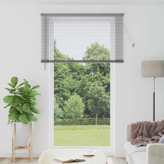 Fensterjalousie mit Vorhängen Manuell Silber Aluminium