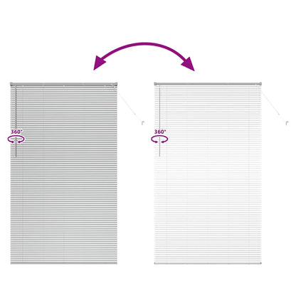 Fensterjalousie mit Vorhängen Manuell Silber Aluminium