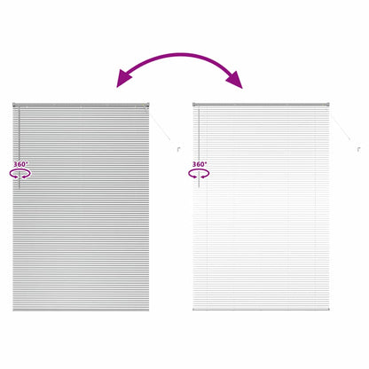 Fensterjalousie mit Vorhängen Manuell Silber Aluminium