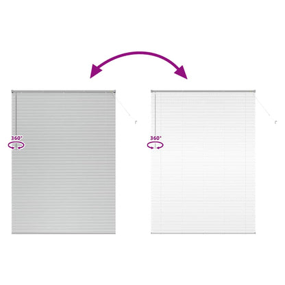 Fensterjalousie mit Vorhängen Manuell Silber Aluminium