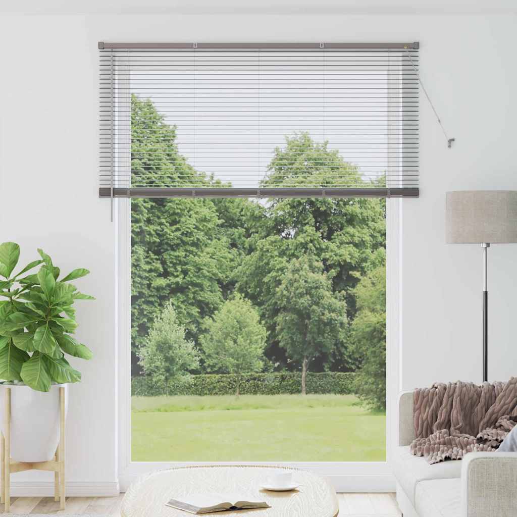 Fensterjalousie mit Vorhängen Manuell Silber Aluminium