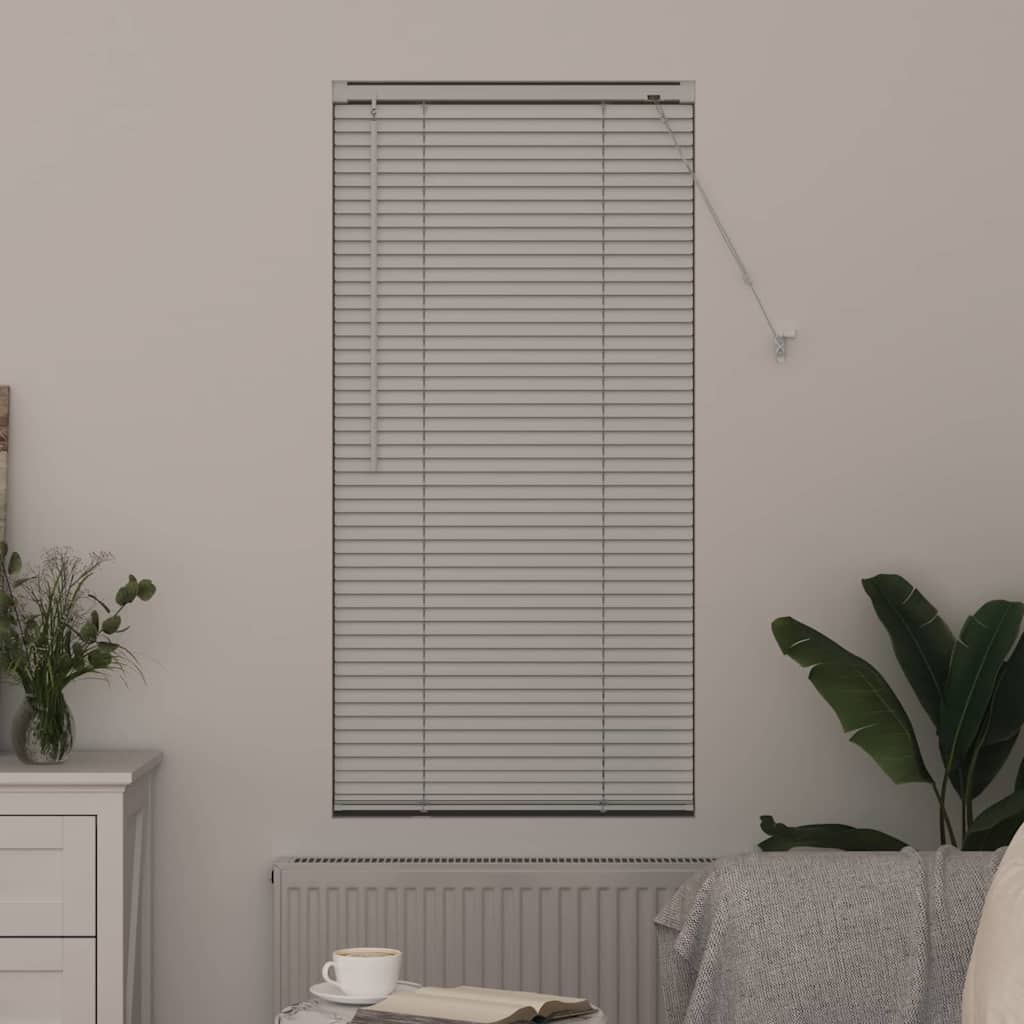 Fensterjalousie mit Vorhängen Manuell Weiß Aluminium