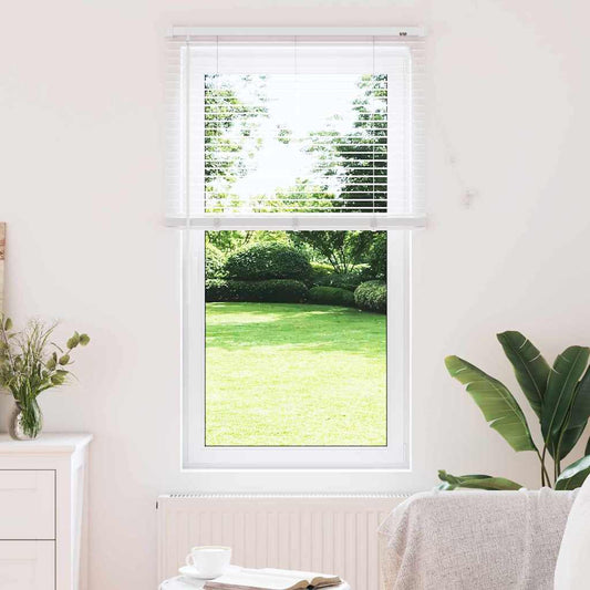 Fensterjalousie mit Vorhängen Manuell Weiß Aluminium