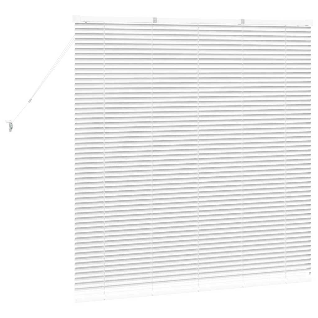 Fensterjalousie mit Vorhängen Manuell Weiß Aluminium