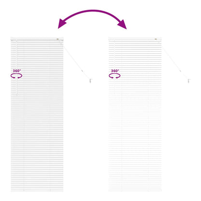 Fensterjalousie mit Vorhängen Manuell Weiß Aluminium