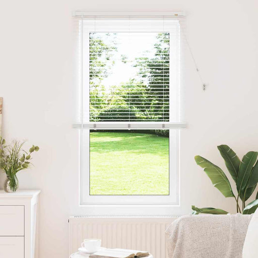 Fensterjalousie mit Vorhängen Manuell Weiß Aluminium