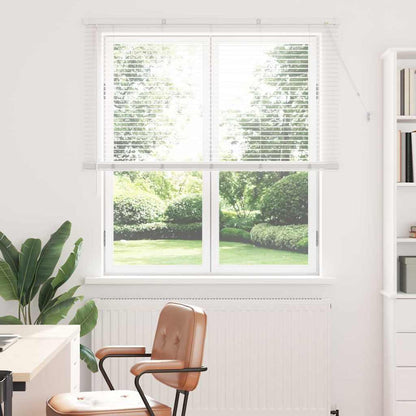Fensterjalousie mit Vorhängen Weiß Aluminium