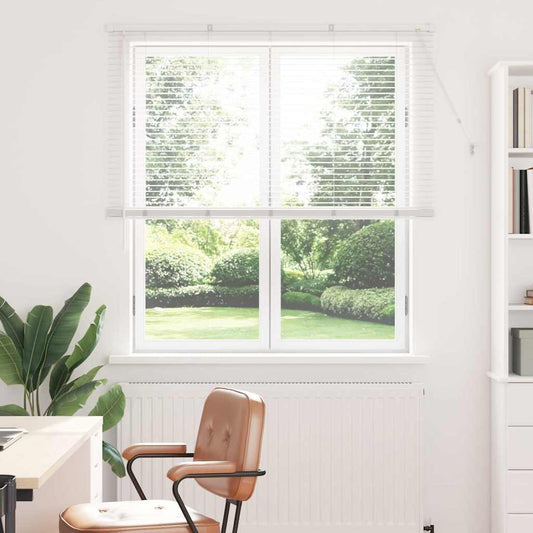 Fensterjalousie mit Vorhängen Weiß Aluminium