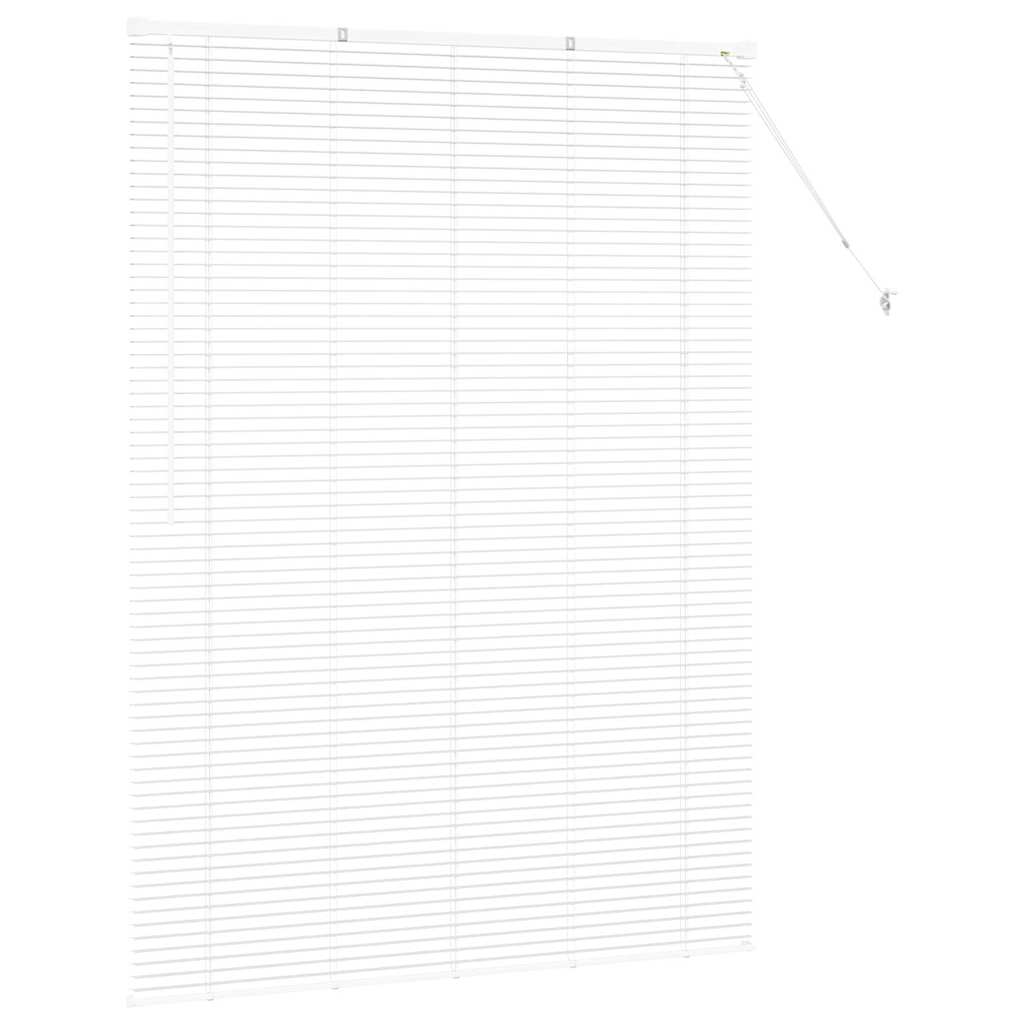 Fensterjalousie mit Vorhängen Weiß Aluminium