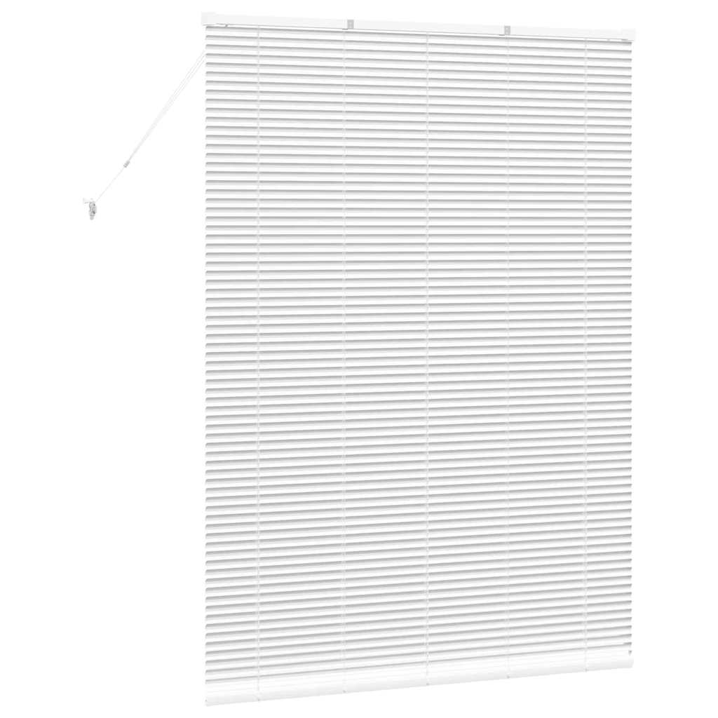 Fensterjalousie mit Vorhängen Weiß Aluminium