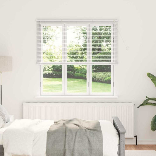Fensterjalousie mit Vorhängen Weiß Aluminium