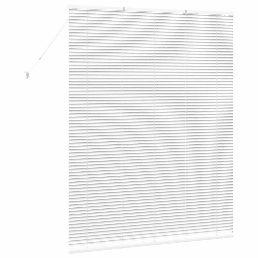 Fensterjalousie mit Vorhängen Weiß Aluminium