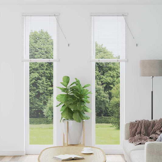 Fensterjalousie mit Vorhängen Manuell Weiß Aluminium