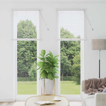 Fensterjalousie mit Vorhängen Manuell Weiß Aluminium