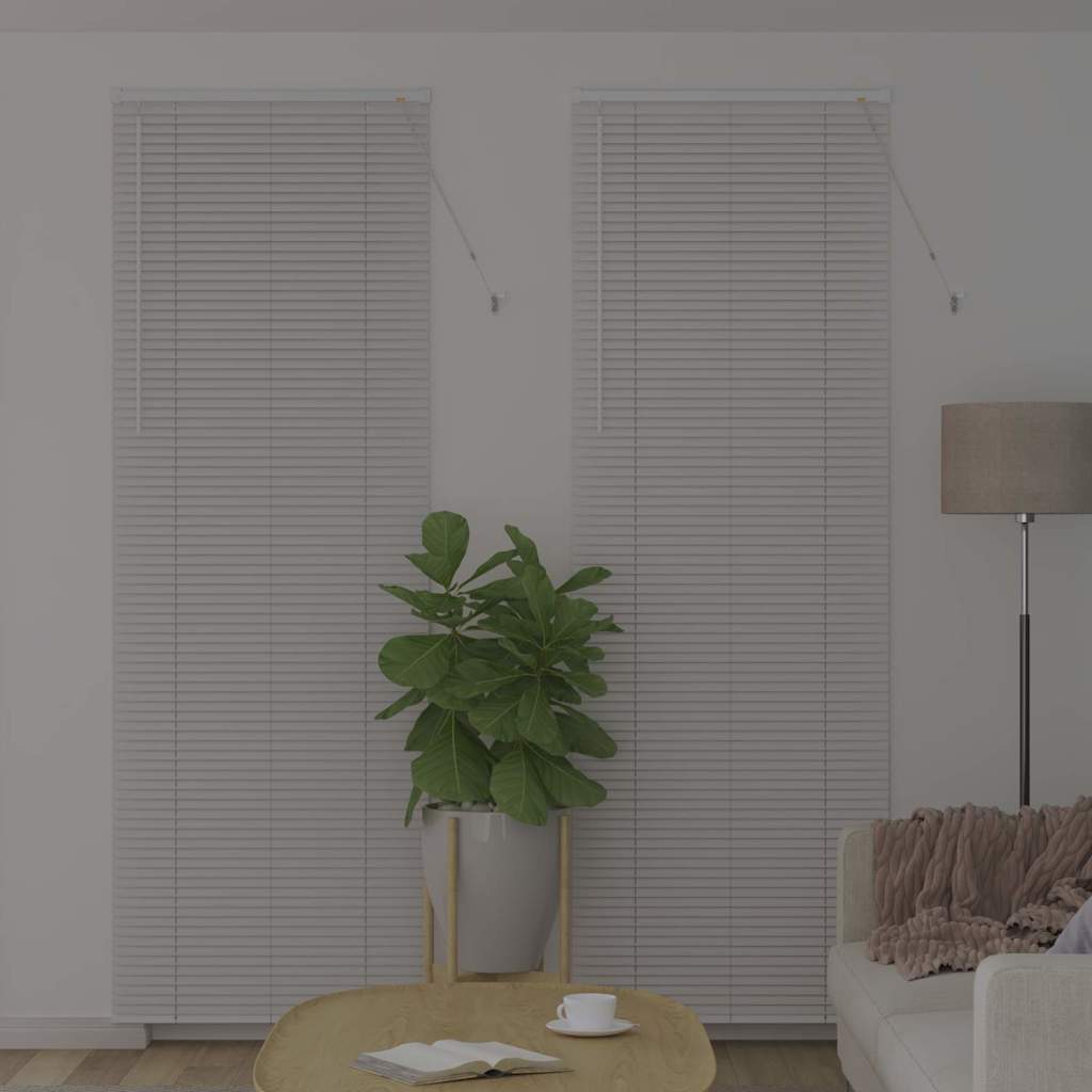 Fensterjalousie mit Vorhängen Manuell Weiß Aluminium